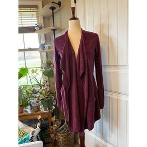 Barefoot Dreams CozyChic Lite Cardigan Plum Purple XXS XS Duster Open Front